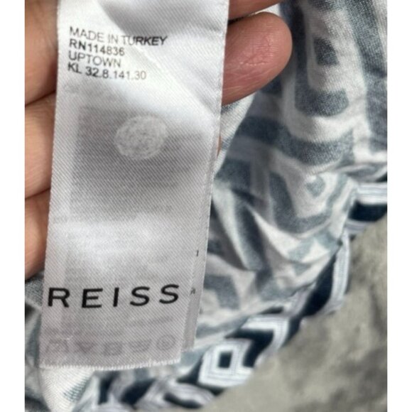 LOT 2 Reiss Shirt Men Large Short Sleeve Button Up Floral Geometrical OpenCollar - Picture 8 of 12